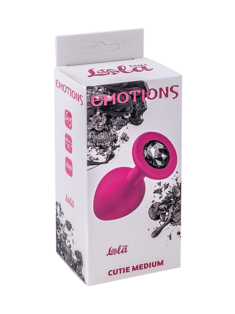 Анальная пробка Emotions Cutie Medium pink black crystal 4012-01lola